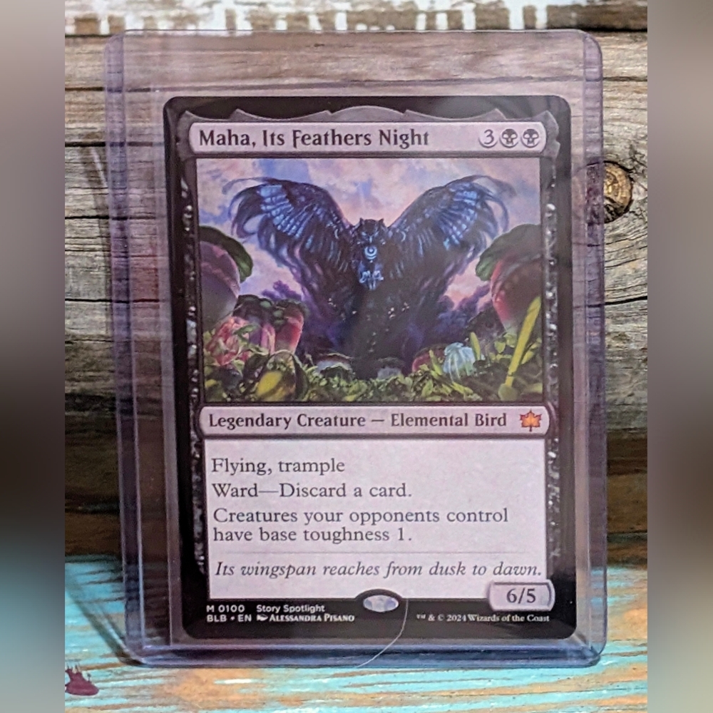 Maha, Its Feathers Night - Black Trading Card